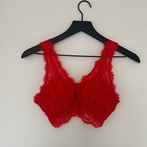 Aerie Real Good Red Lace Bralette
